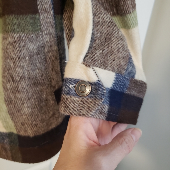 Outdoor Collection Plaid Jacket-Button Closer Outdoor Coat pockets Overlay - Picture 5 of 8